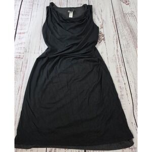 Athleta Reversible Dress Women XXS Gray Black Excellent Cowl Neck Ruched